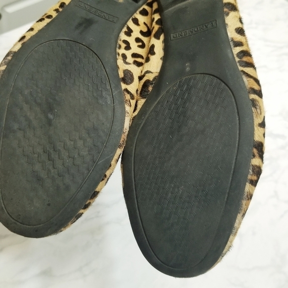 Lands End Ballerina Flats Animal cheetah Print Calf Hair bow accents 8.5 USED - Picture 12 of 15
